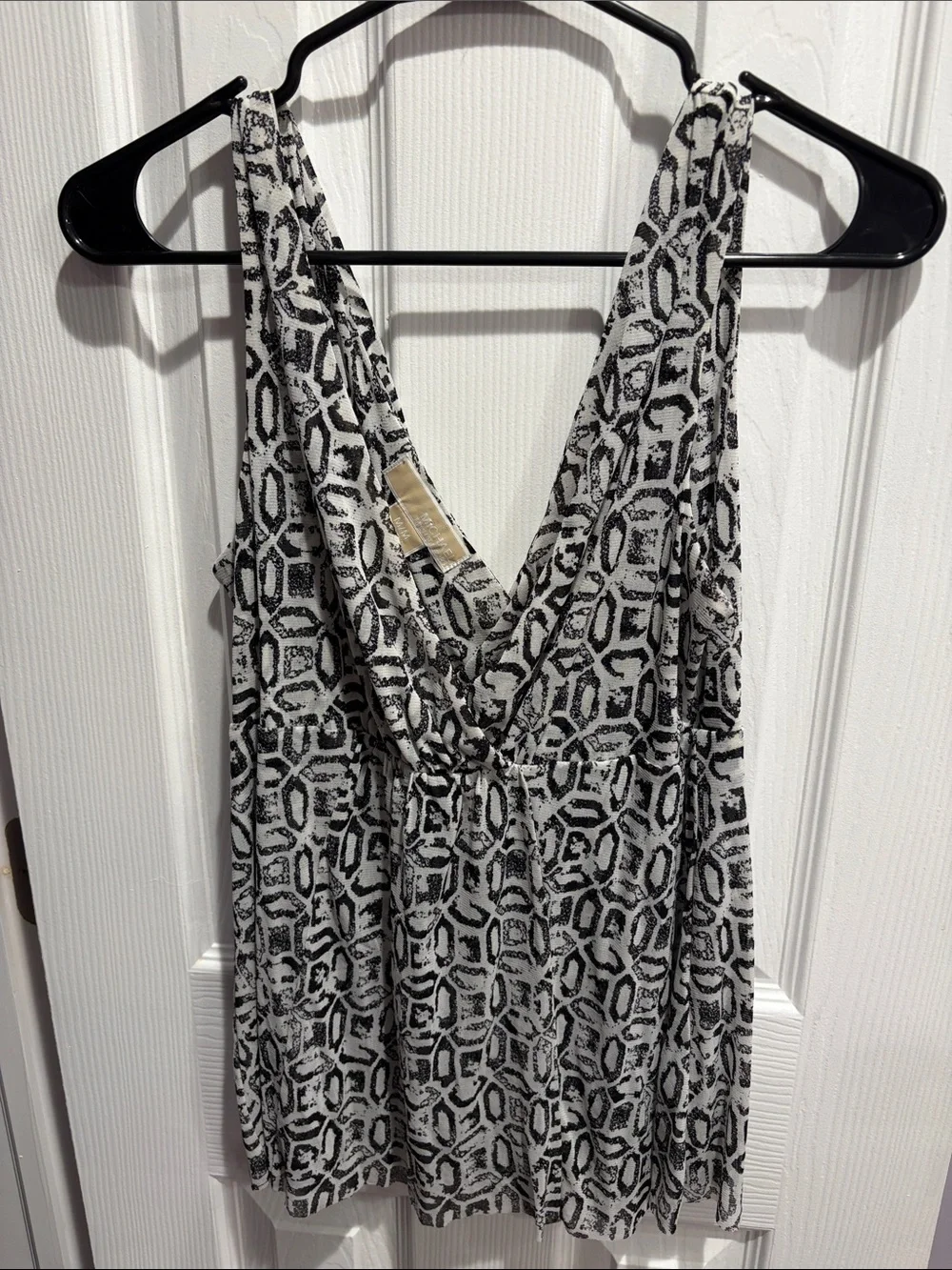 Michael Kors Black and White Patterned Tank Top